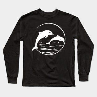 Dolphin Lovers, Vintage  Sea Mammal  Animal Lovers Long Sleeve T-Shirt